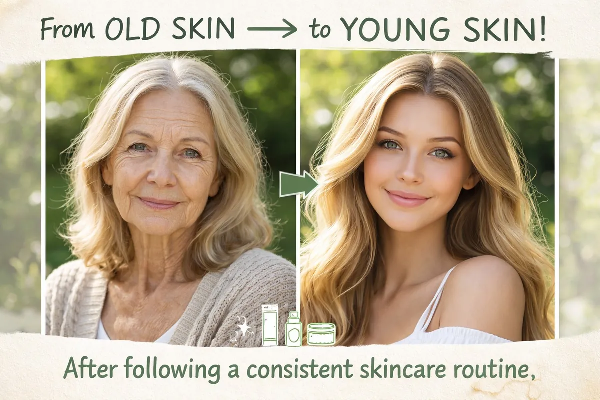 Before and after comparison showing skin improvement from consistent skincare routine in your 30s